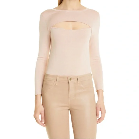 L'Agence Jocelyn Cutout Sweater in Pink (S) - Picture 1 of 12